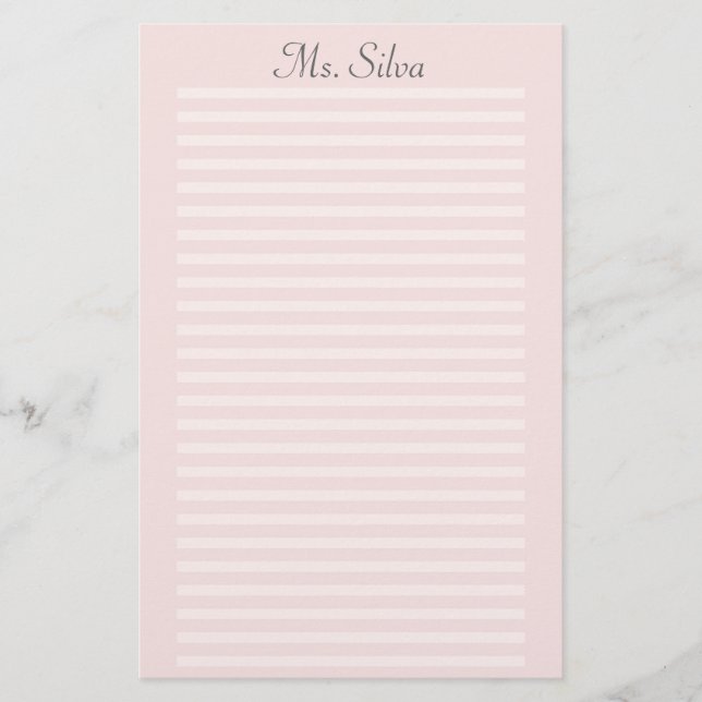 Simple Pinstripe Personalized Stationery by Heard_ (Front)