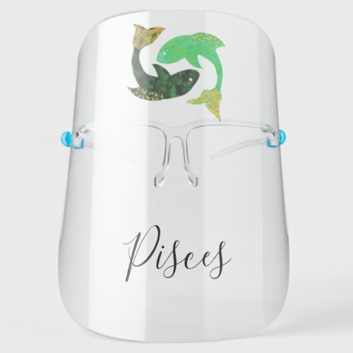 Simple Pisces Zodiac Impressionism art  Face Shield