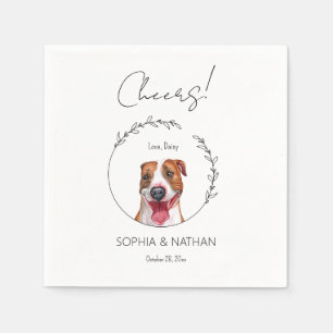 Simple Pit Bull Dog Wedding Cocktail Napkins
