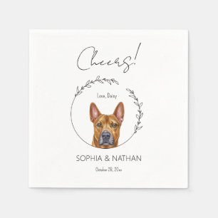 Simple Pit Bull Dog Wedding Cocktail Napkins