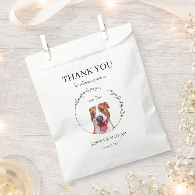 Simple Pit Bull Wedding Thank You Favor Bag (Clipped)