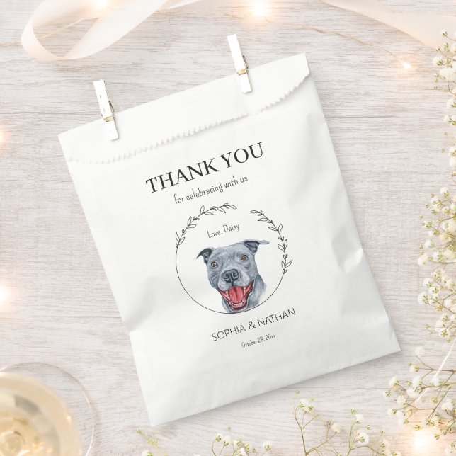 Simple Pit Bull Wedding Thank You Favor Bag (Clipped)
