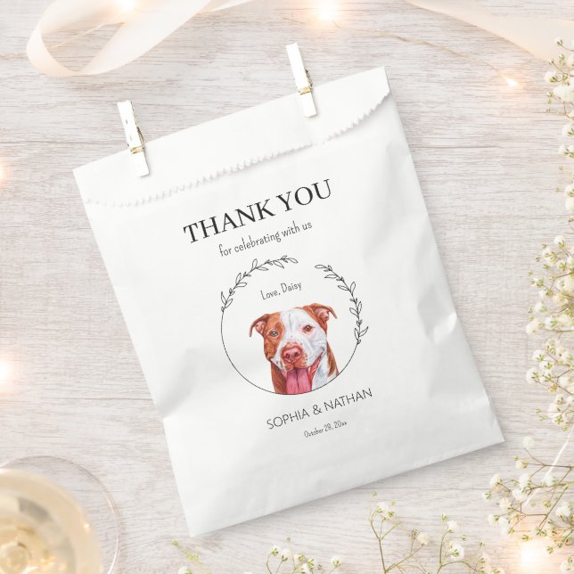 Simple Pit Bull Wedding Thank You Favor Bag (Clipped)