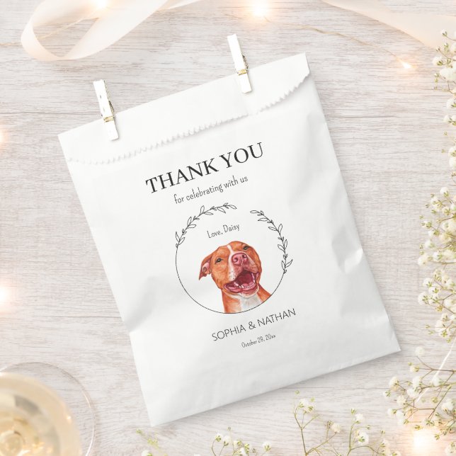 Simple Pit Bull Wedding Thank You Favor Bag (Clipped)