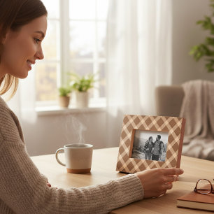 Simple Plaid Modern Etched Picture Frame Engraved Frames