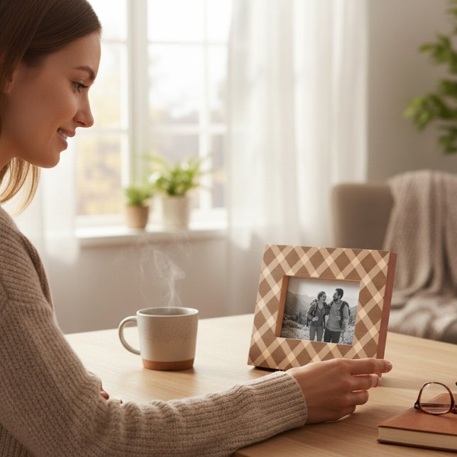 Simple Plaid Modern Etched Picture Frame Engraved Frames (Creator Uploaded)