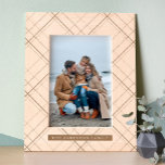 Simple plaid pattern family name engraved frames<br><div class="desc">Framed in a simple and stylish plaid pattern, this etched frame is a perfect personalized way to celebrate a family memory. With room for personalization underneath the vertical opening, this custom frame design makes a perfect gift for family or friends. Created by Lea Delaveris Design, this classic frame works well...</div>