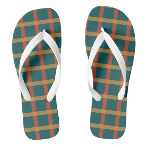 simple plaid pattern flip flops