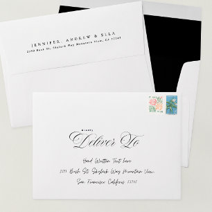 Simple Plain 5 x 7 Black White Invitation Envelope