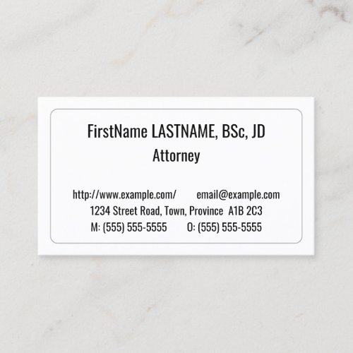 Simple Plain  Basic Business Card