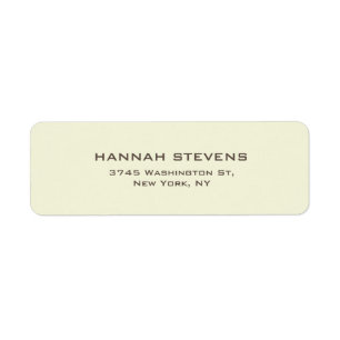 Simple Plain Beige Elegant Modern Label