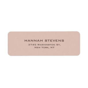 Simple Plain Beige Pink Elegant Modern Label