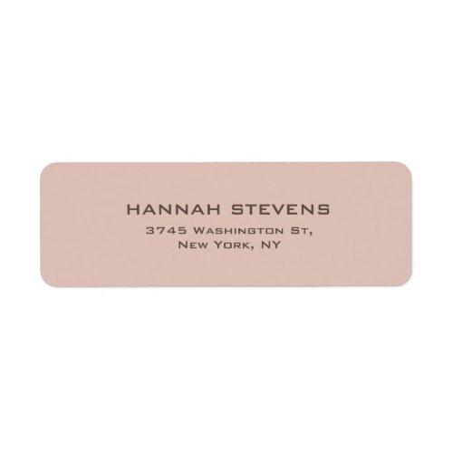 Simple Plain Beige Pink Elegant Modern  Label