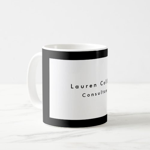 Simple Plain Black Border White Minimalist Modern Coffee Mug