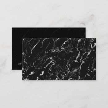 Simple Plain Black Cool Modern Marble Professional Business Card by busied at Zazzle