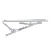Simple Plain Black Gray Modern Monogram Pattern Silver Finish Tie Bar (Side)