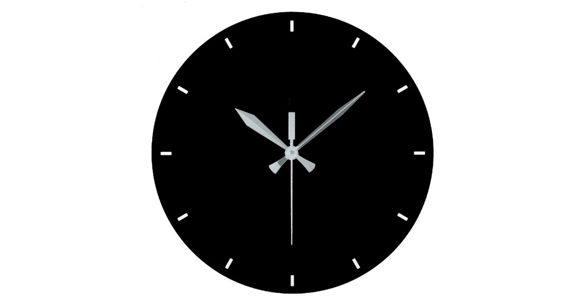 Simple Plain Black Minimalist Blank Round Large Clock | Zazzle
