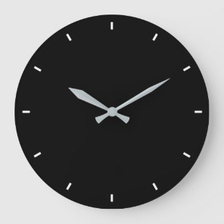 Simple Plain Black Minimalist Blank Round Large Clock