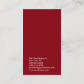 Simple Plain Black Red Trendy Consultant Business Card (Back)