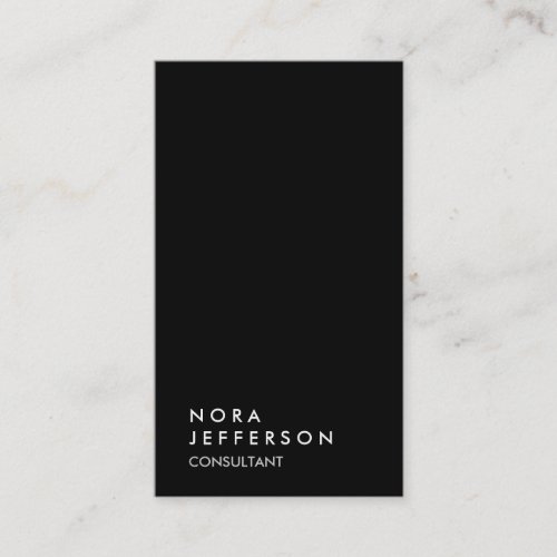 Simple Plain Black Red Trendy Consultant Business Card