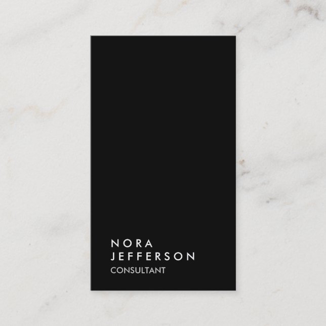 Simple Plain Black Red Trendy Consultant Business Card (Front)