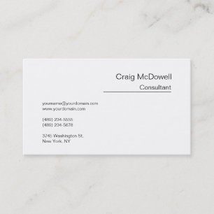 Simple Plain Black White Business Card