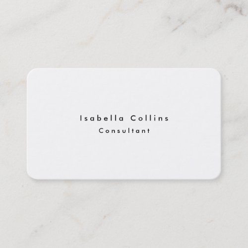 Simple Plain Black White Minimalist Modern Business Card
