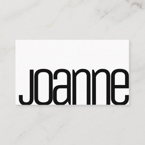 Simple Plain Black  White Minimalist Modern Name Business Card