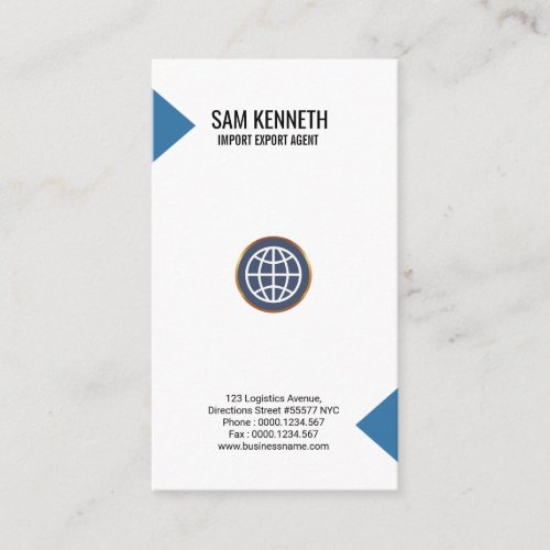 Simple Plain Blue Arrow Tabs Import Export Business Card