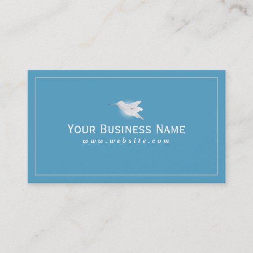 Simple Plain Blue Hummingbird Business card