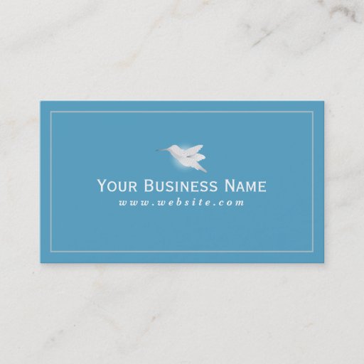 Customizable Simple Plain Blue Hummingbird Business card