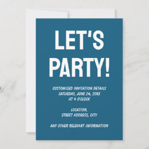 Simple plain Blue Sapphire solid color Invitation
