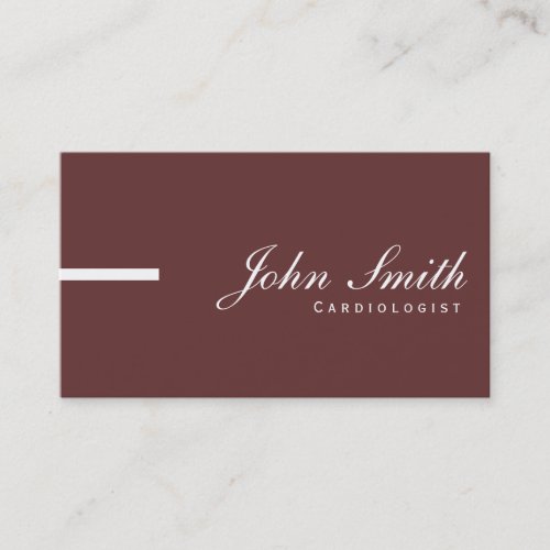 Simple Plain Brown Cardiologist Business Card