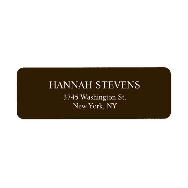 Simple Plain Brown Elegant Modern Label (Front)