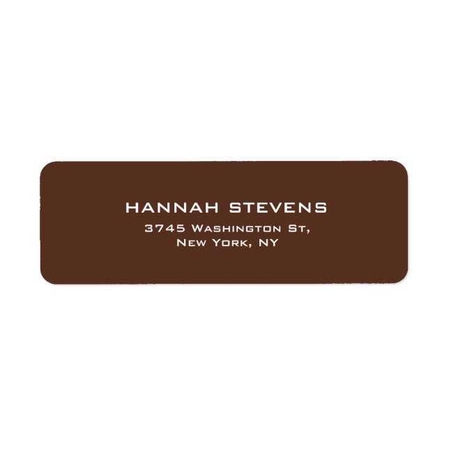 Simple Plain Brown Elegant Modern Label (Front)