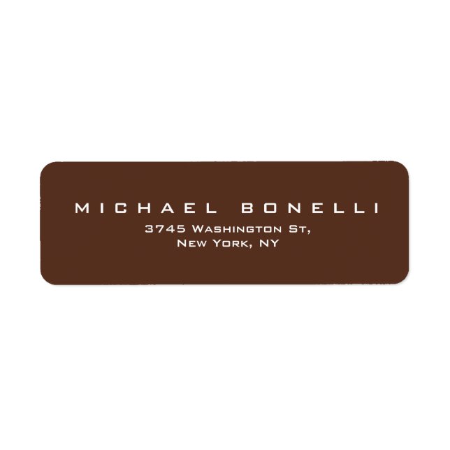 Simple Plain Brown Minimalist Modern Label (Front)