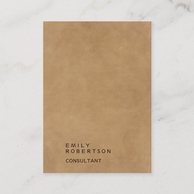 Simple Plain Brown Trendy Modern Minimalist Business Card (Front)