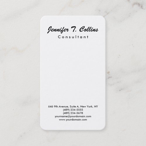Simple Plain Brush Script Minimalist Modern Business Card