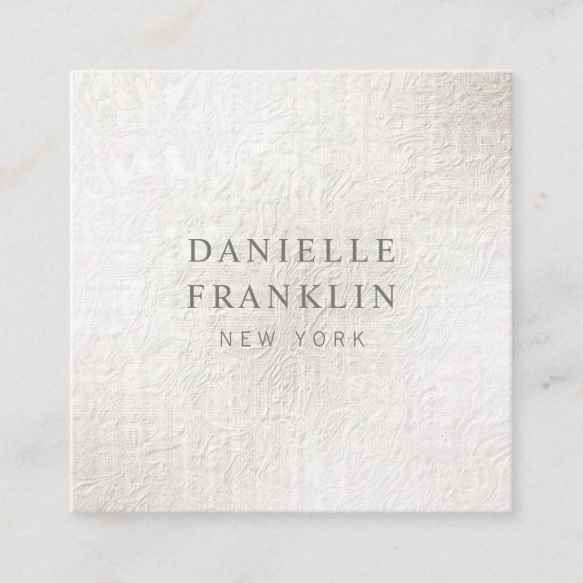 Simple Plain Brushed Silver Professional Square Business Card (Front)