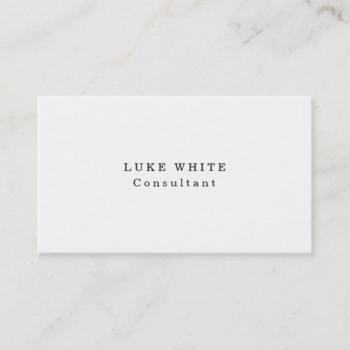 Simple Plain Classical White Professional Creative Business Card