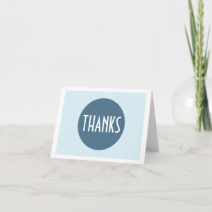 Simple Plain Cool Blue White Thank You Note Card