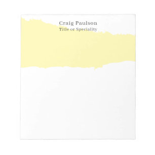 Simple Plain Cream Black White Minimalist Modern Notepad