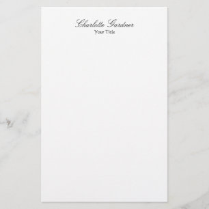 Simple plain creative stylish unique modern white stationery
