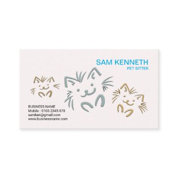 Simple Plain Cute Doggies Pet Sitter Business Card Simple Plain Cute Doggies Pet Sitter Business Card