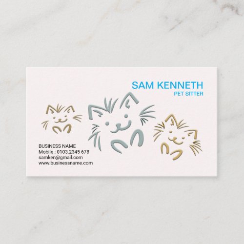 Simple Plain Cute Doggies Pet Sitter Business Card