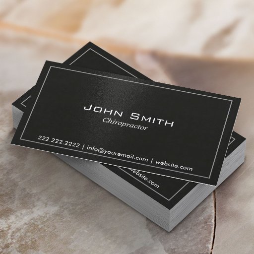 Customizable Simple Plain Dark Chiropractor Business Card