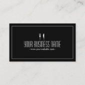 Simple Plain Dark Dining/Catering Business card (Front)