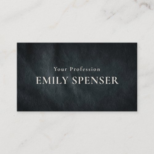 Simple Plain Dark Grey Leather Fashion Card Business Card Templates