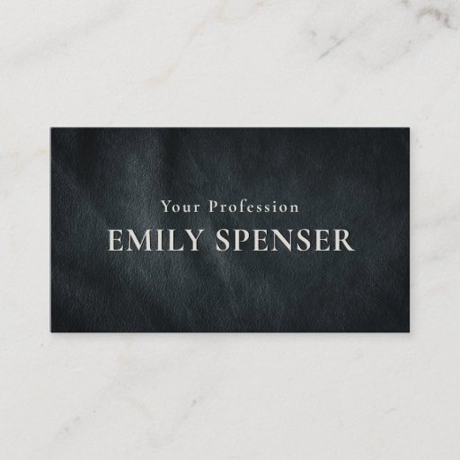 Customizable Simple Plain Dark Grey Leather Fashion Card Business Card Templates