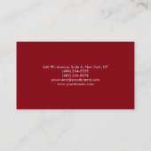 Simple Plain Elegant Black Red Minimalist Business Card (Back)